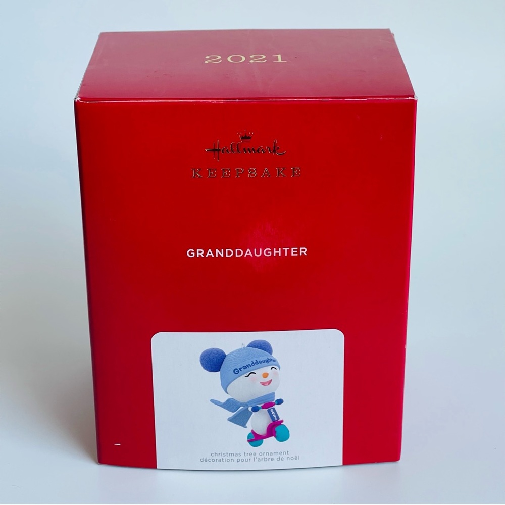 2021 Hallmark Keepsake Ornament Granddaughter Snowman Scooter NIB